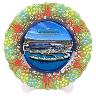 Customazible Turkish Ceramic Plate With Epoxy 30 Cm - 10