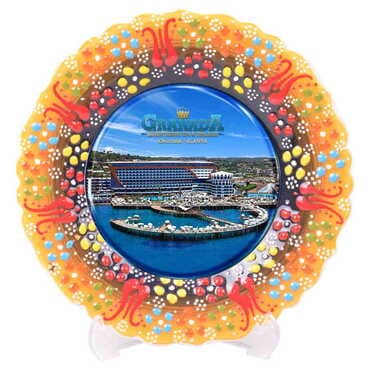 Customazible Turkish Ceramic Plate With Epoxy 30 Cm - 12
