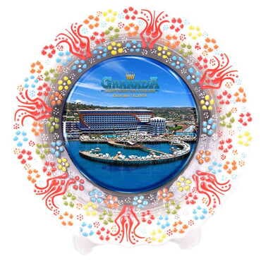 Customazible Turkish Ceramic Plate With Epoxy 30 Cm - 13