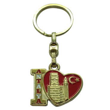 Toptan Özelleştirilebilir Metal Kabartma Kalp Anahtarlık