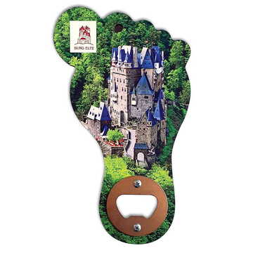 Customazible Foot Shaped Printed MDF Wooden Bottle Opener 160x92 mm
