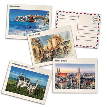 Customazible Wooden UV Printed Travel Postcard 116x150 mm