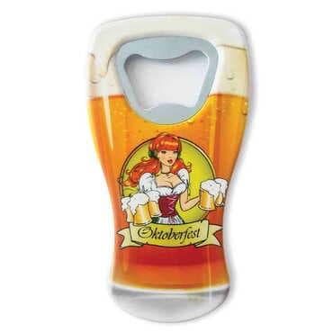 Customazible Customised UV Printed Beer Glass Shape Plastic Base Bottle Opener 52x97 mm