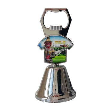Customazible Collectible Souvenir Double Face Metal Bell With Opener 44x94 mm