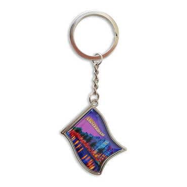 Customazible Metal Flag Shaped Keychain 40x105 mm