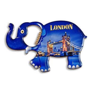 Customazible Elephant Shaped Metal Magnetic Bottle Opener 98x61 mm