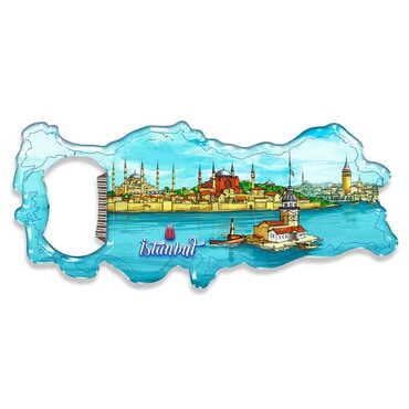 Customazible Map Shaped Metal Magnetic Bottle Opener 100x45 mm