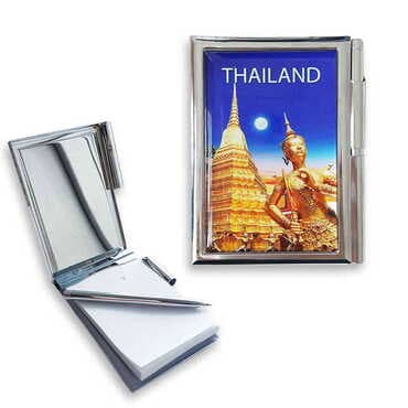 Customazible Metal Pocket Size Notebook With Pen 86x66x8 mm