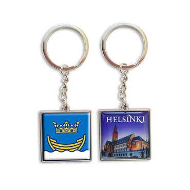 Customazible Metal Square Shaped Double Face Keychain 36x95 mm