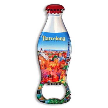 Customazible Coke Bottle Shaped Metal Magnetic Bottle Opener 120x41 mm