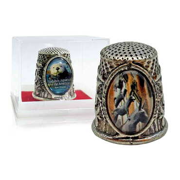 Customazible Collectible Souvenir Thimble With Gift Box - Oval Shape 20x25 mm