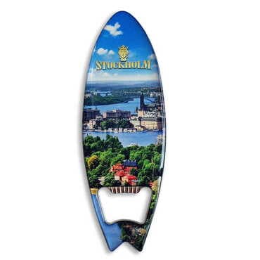 Customazible Surf Board Shaped Metal Magnetic Bottle Opener 128x45 mm