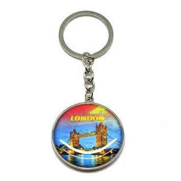 Customazible Metal Double Face Round Keychain 40x95 mm