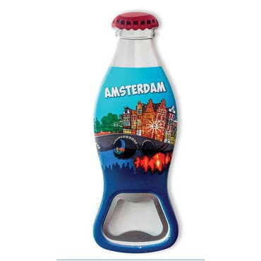 Customazible Customised Uv Printed Coca Cola Bottle Shape Plastic Base Bottle Opener 42x120 mm