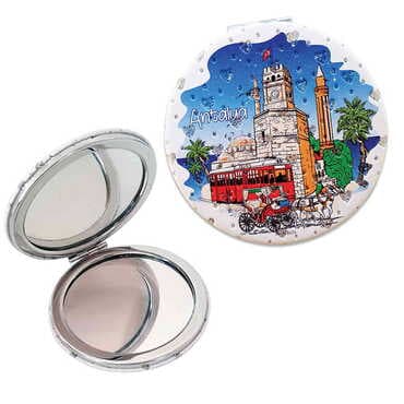 Customazible Customised Uv Printed Round Compact Mirror 72x11 mm