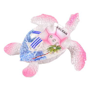 Customazible Polyester Turtle Shape Nacrous and Crystal Detailed Ashtray Small Size - 6