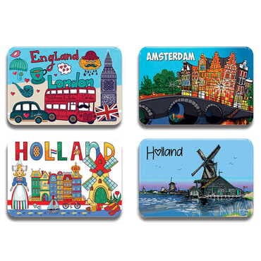 Customazible Customised UV Printed Plastic Base Rectangle Fridge Magnet 80x50 mm