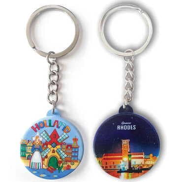 Customazible Customised UV Printed Plastic Base Square Keyring 38x100 mm