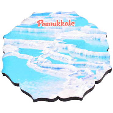 Pamukkale Themed Wooden Customised Souvenir Coaster Set of 4 pcs 90 mm - 7