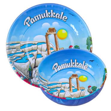 Pamukkale Themed Metal Bowl 115 mm