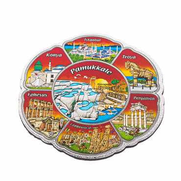 Pamukkale Themed Metallic Refrigerator Magnet 70mm - 3