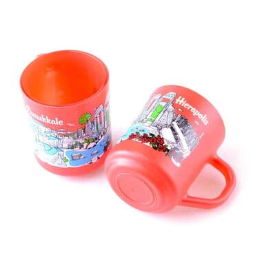 Pamukkale Themed Colored Glass Mug - 4