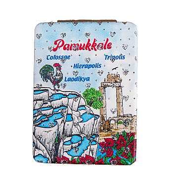 Pamukkale Temalı Myros Dikdörtgen Pu Ayna
