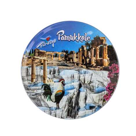 Pamukkale Temalı Myros Metal Bardak Altlığı 90 mm - 1