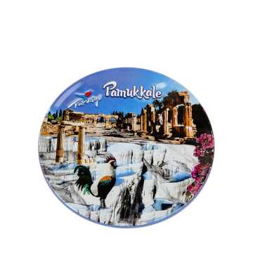 Pamukkale Temalı Myros Metal Bardak Altlığı 90 mm - 5