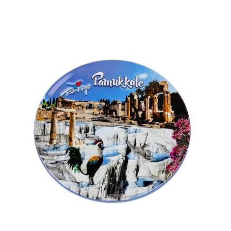 Pamukkale Temalı Myros Metal Bardak Altlığı 90 mm - 5