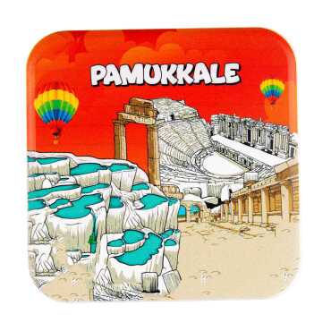 Pamukkale Temalı MYROS UV KARE BARDAKALTI 100 MM - 2