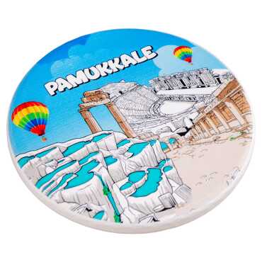 Pamukkale Temalı MYROS UV YUVARLAK BARDAKALTI 110 MM - 6