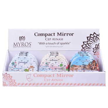 Pamukkale Themed Custom Printed Round Pocket Mirror - 2