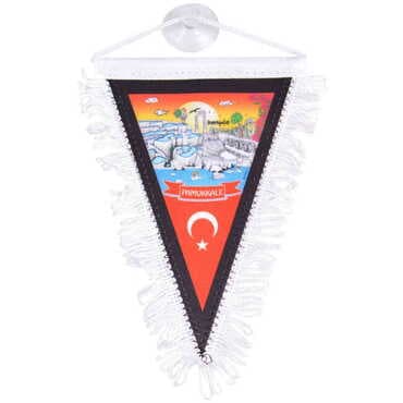 Pamukkale Themed Custom Printed Triangular Pennant 10X15Cm