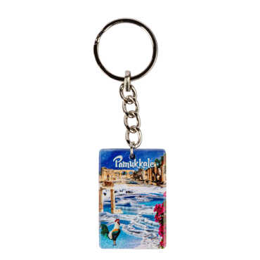 Pamukkale Themed UV Printed Rectangular Keychain 31x106 mm - Standart - 2