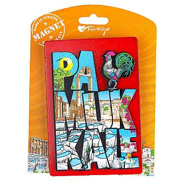 Pamukkale Temalı Uv Baskılı Kartonetli Ahşap Magnet - 3