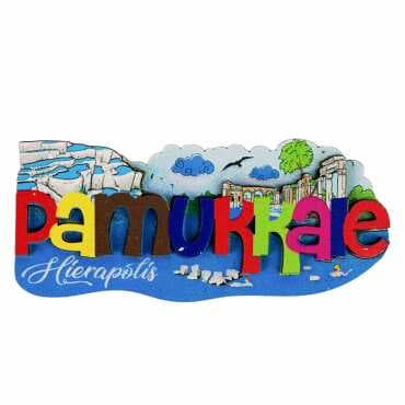 Pamukkale Themed UV Printed Text Refrigerator Magnet