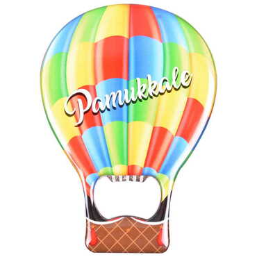 Pamukkale Themed Baloon Shaped Metal Magnetic Bottle Opener 102x73 mm - Thumbnail