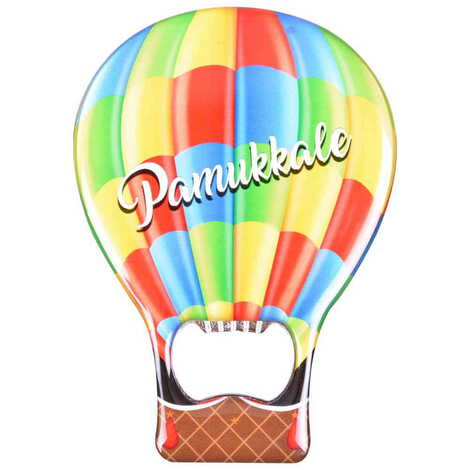 Pamukkale Themed Baloon Shaped Metal Magnetic Bottle Opener 102x73 mm