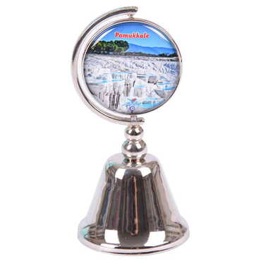 Pamukkale Themed Collectible Souvenir Metal Bell 44x90 mm - Thumbnail