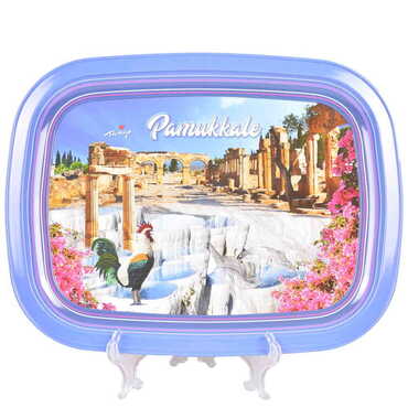 Myros - Pamukkale Themed Customised Printed Tin Serving Tray 305x235 mm