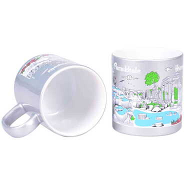 Pamukkale Themed Customised Serigraphy Printed Ceramic Mug 82x90 mm - Thumbnail