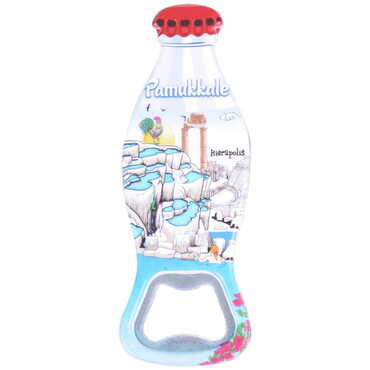 Pamukkale Themed Customised Uv Printed Coca Cola Bottle Shape Plastic Base Bottle Opener 42x120 mm - Thumbnail