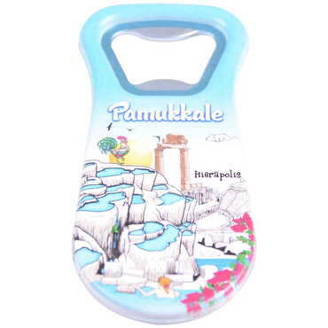 Pamukkale Themed Customised Uv Printed Plastic Base Plastic Base Bottle Opener 95x43 mm - Thumbnail