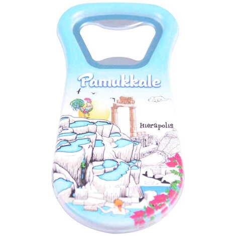 Pamukkale Themed Customised Uv Printed Plastic Base Plastic Base Bottle Opener 95x43 mm