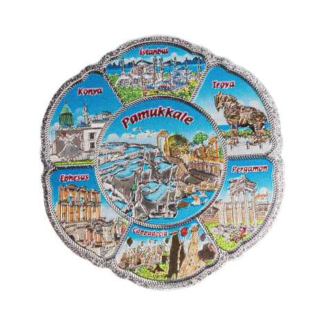 Pamukkale Themed Metallic Refrigerator Magnet 70mm - 5