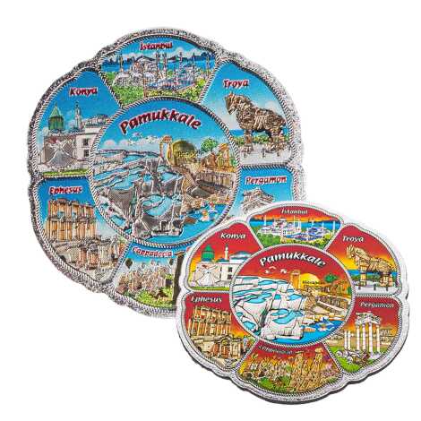 Pamukkale Themed Metallic Refrigerator Magnet 70mm - 2