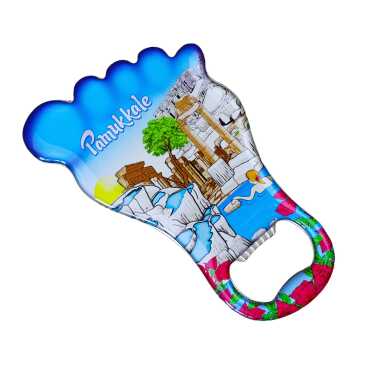 Pamukkale Themed Myros Metal Bottle Opener Refrigerator Magnet 100x59 mm - 2