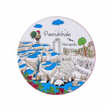 Pamukkale Themed Myros Metal Coaster 90 mm - 4