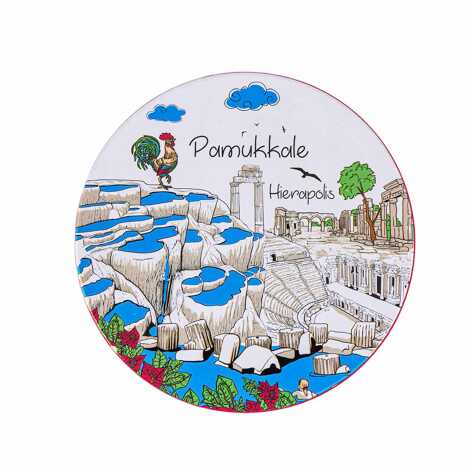 Pamukkale Themed Myros Metal Coaster 90 mm - 4